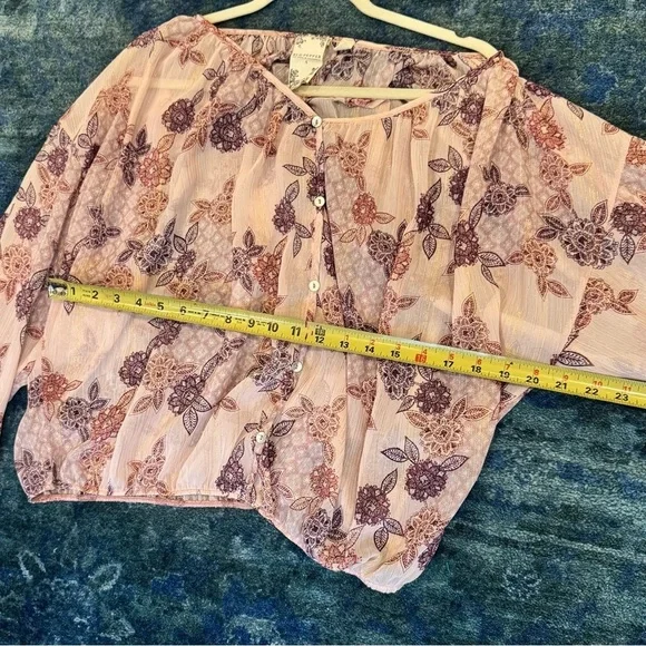 Blu Pepper Bohemian Effortless Airy Sheer Floral Peasant Festival Fairy Hippie - Picture 7 of 9